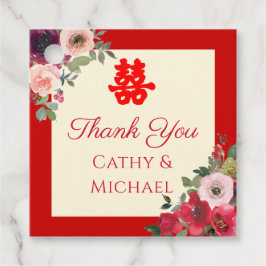 赤い中国の庭結婚のフローラの二重の幸福 フェイバータグ