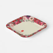 赤い中国の庭結婚のフローラの二重の幸福 ペーパープレート (傾斜あり)