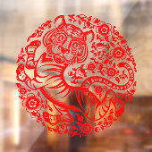 赤い中国の新年タイガー ウィンドウサイン (シート2)