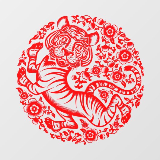 赤い中国の新年タイガー ウィンドウサイン (シート)