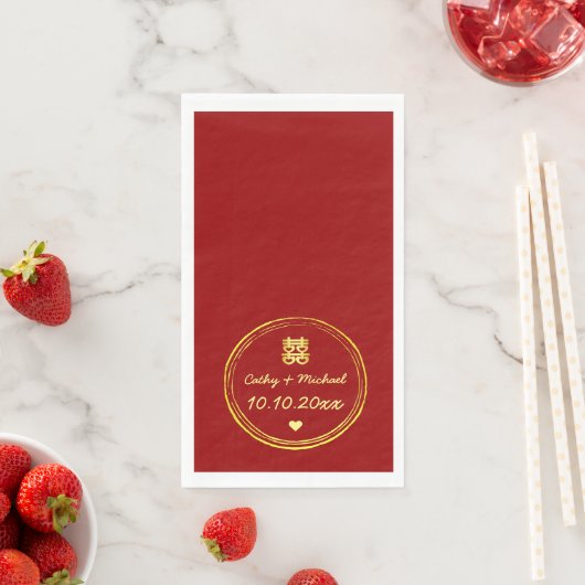 赤い中国の結婚式の二喜 stamp (インサイチュ)