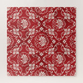 赤い中国の螺旋状花の背景。 ジグソーパズル (横)