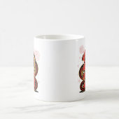 赤い中国の金ゴールドのヘビの月の新年 コーヒーマグカップ (中央)