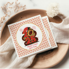 赤い中国の金ゴールドのヘビの月の新年 スタンダードランチョンナプキン