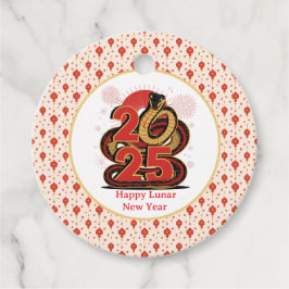 赤い中国の金ゴールドのヘビの月の新年 フェイバータグ