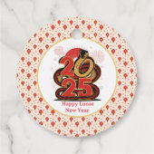 赤い中国の金ゴールドのヘビの月の新年 フェイバータグ (裏面)