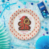 赤い中国の金ゴールドのヘビの月の新年 ペーパープレート (パーティー)