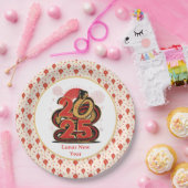 赤い中国の金ゴールドのヘビの月の新年 ペーパープレート (パーティー)