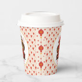 赤い中国の金ゴールドのヘビの月の新年 紙コップ (左)