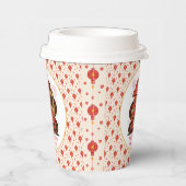 赤い中国の金ゴールドのヘビの月の新年 紙コップ (右)