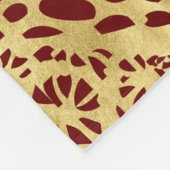 赤い中国の金ゴールドの折り返し フリースブランケット (角)