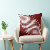 赤い中央に不均一な千鳥白い対角線 クッション (椅子)