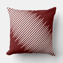 赤い中央に不均一な千鳥白い対角線 クッション