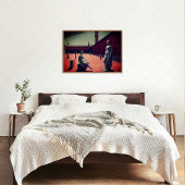 赤い中庭（像あり） | 形而上学的アート ポスター