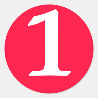赤い丸いカスタム番号シール ラウンドシール