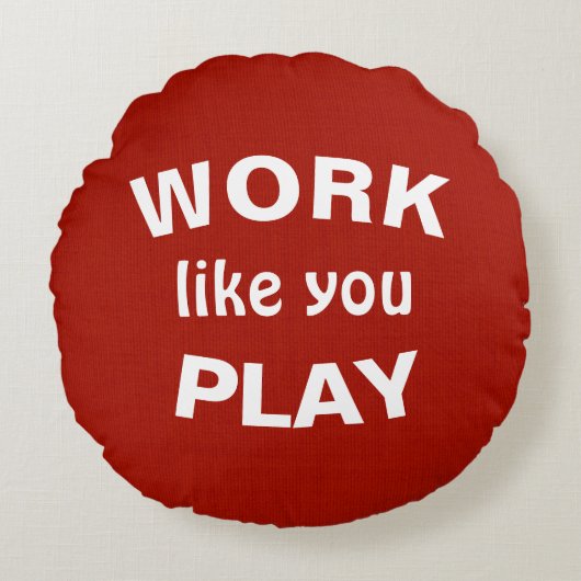 赤い丸い遊枕の引用文のように働く ラウンドクッション (正面)