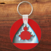 赤い丸のグラディエント銀マンデルブロー キーホルダー (裏面)