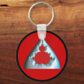 赤い丸のグラディエント銀マンデルブロー キーホルダー (正面)