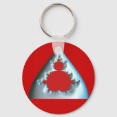 赤い丸のグラディエント銀マンデルブロー キーホルダー (裏面)