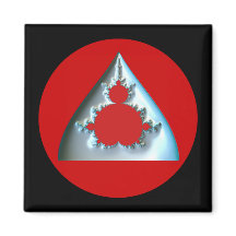 赤い丸のグラディエント銀マンデルブロー