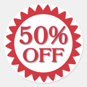 赤い丸のシールを50%オフ販売 ラウンドシール