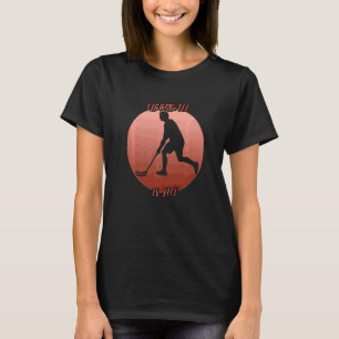 赤い丸の中のフロールボールの影 Tシャツ