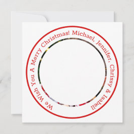 赤い丸の写真メッセージとクリスマスの名前を追加 シーズンカード
