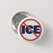 赤い丸の反トランプ ICE 政治的意見 缶バッジ (正面&裏面)