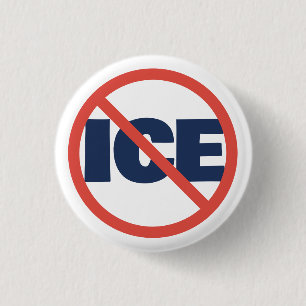 赤い丸の反トランプ ICE 政治的意見 缶バッジ