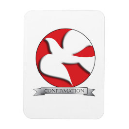 赤い丸の確認白い鳩 マグネット