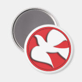 赤い丸の確認鳩 マグネット (正面/裏面)