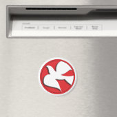 赤い丸の確認鳩 マグネット (インサイチュ (食洗機))