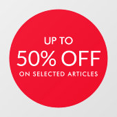 赤い丸アップカスタム%販売の看板ウィンドウの貼り ウィンドウサイン (シート)