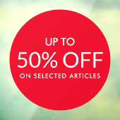 赤い丸アップカスタム%販売の看板ウィンドウの貼り ウィンドウサイン (シート3)