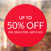 赤い丸アップカスタム%販売の看板ウィンドウの貼り ウィンドウサイン (シート2)