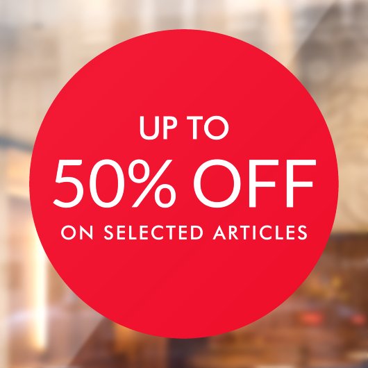 赤い丸アップカスタム%販売の看板ウィンドウの貼り ウィンドウサイン (シート2)