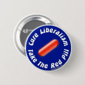 赤い丸薬ボタンを取って下さい 缶バッジ (正面&裏面)