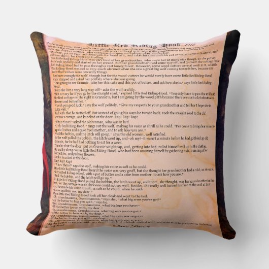 赤い乗馬のフード読の話 |装飾用クッション クッション (正面)