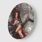 赤い乗馬フードの時計! ラージ壁時計 (傾斜)