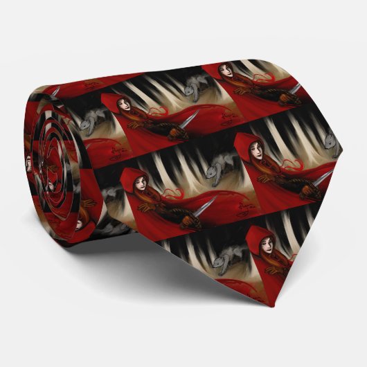 赤い乗馬フード ネクタイ (ロール)