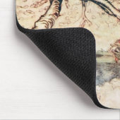 赤い乗馬フード マウスパッド (コーナー)