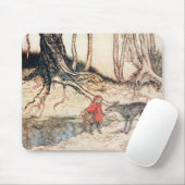 赤い乗馬フード マウスパッド (マウス)