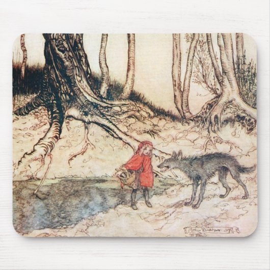 赤い乗馬フード マウスパッド (正面)