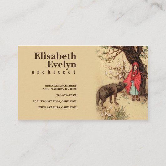 赤い乗馬フード 名刺 (裏面)