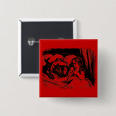 赤い乗馬フード 缶バッジ (正面&裏面)