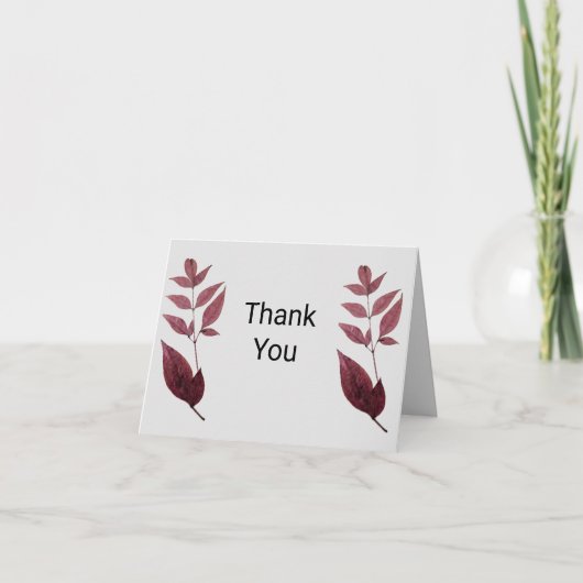 赤い乾燥紅葉ありがとう サンキューカード (正面)