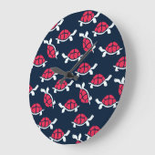 赤い亀 ラージ壁時計 (傾斜)