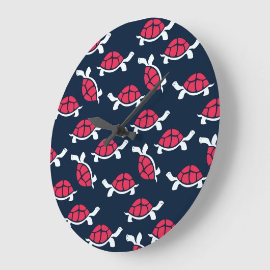赤い亀 ラージ壁時計 (傾斜)
