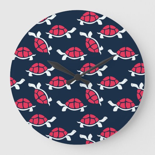 赤い亀 ラージ壁時計 (正面)
