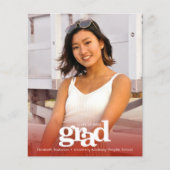 赤い予算の卒業写真のはっきりした招待モダン (正面)